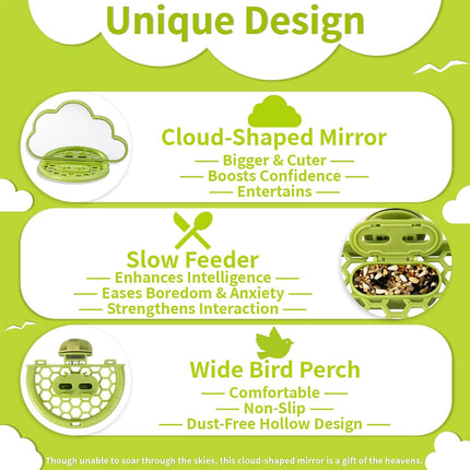 Parrot Bird Mirror Toy Stand Platform Perch Mirror Station Cage Training Play