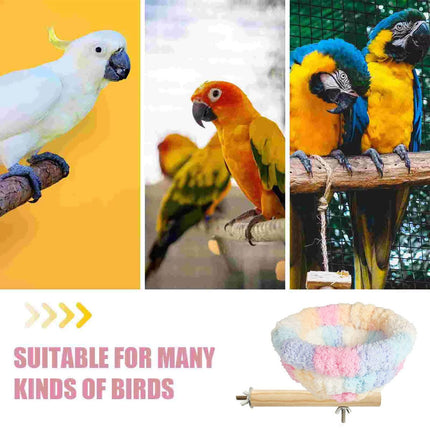 Parrot Winter Warm Nest Fluffy Cotton Hanging Bed Colourful Bird Cage House