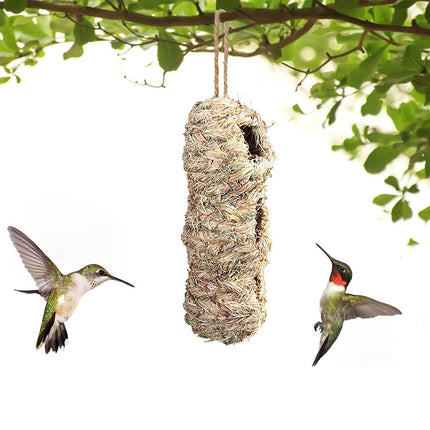 Handwoven Hanging Birdhouse Peanut Shape Hay Nest Outdoor Garden Shelter