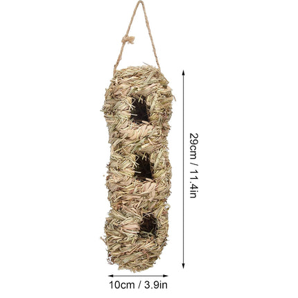 Handwoven Hanging Birdhouse Peanut Shape Hay Nest Outdoor Garden Shelter