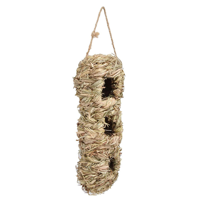 Handwoven Hanging Birdhouse Peanut Shape Hay Nest Outdoor Garden Shelter