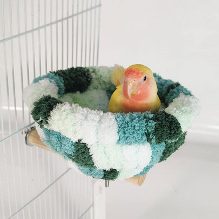 Parrot Winter Warm Nest Fluffy Cotton Hanging Bed Colourful Bird Cage House