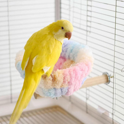Parrot Winter Warm Nest Fluffy Cotton Hanging Bed Colourful Bird Cage House