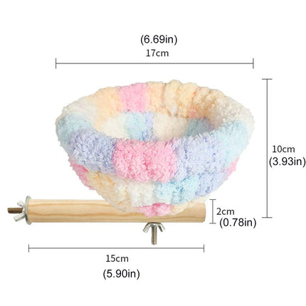 Parrot Winter Warm Nest Fluffy Cotton Hanging Bed Colourful Bird Cage House
