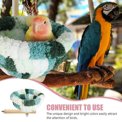 Parrot Winter Warm Nest Fluffy Cotton Hanging Bed Colourful Bird Cage House