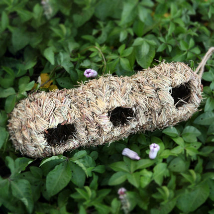 Handwoven Hanging Birdhouse Peanut Shape Hay Nest Outdoor Garden Shelter