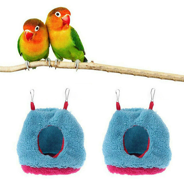 Plush Hanging Bird Nest Bed Cage Hammock for Parrots and Small Birds