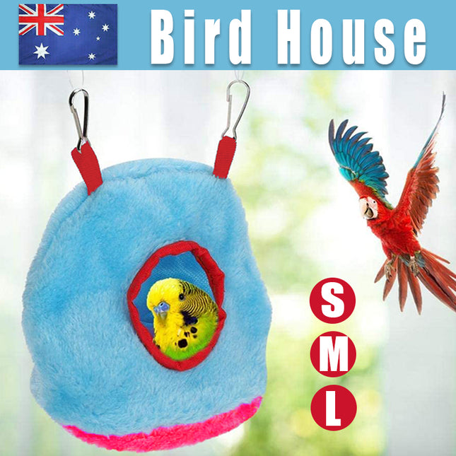 Plush Hanging Bird Nest Bed Cage Hammock for Parrots and Small Birds