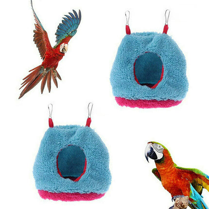 Plush Hanging Bird Nest Bed Cage Hammock for Parrots and Small Birds