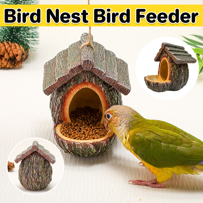 Bird Nest Bird Feeder Outdoor Garden Resin for Birds Backyard Patio Decor
