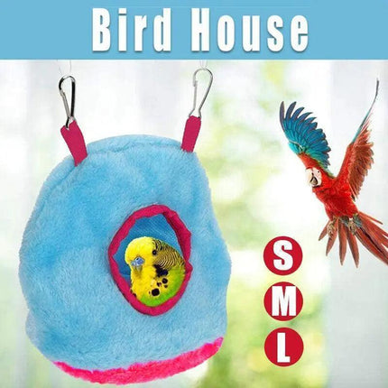 Bird Parrot Hammock Hut Practical Plush Snuggle Hanging Cave Cage Bed Tent AU - Aimall