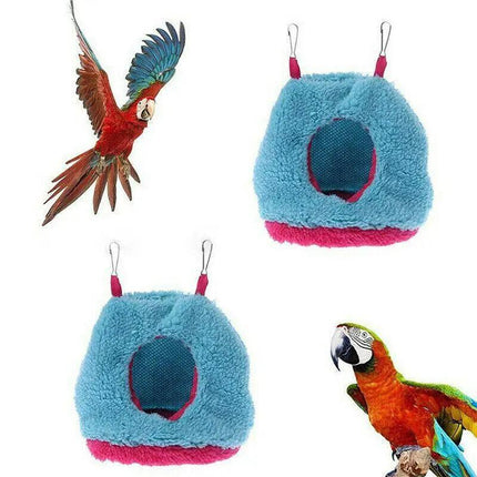 Bird Parrot Hammock Hut Practical Plush Snuggle Hanging Cave Cage Bed Tent AU - Aimall