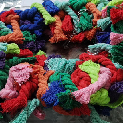 Cotton Rope Ring Bird Chew Toy Parrot Swing Hanging Cage Play Perch Pet Toy
