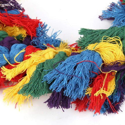 Cotton Rope Ring Bird Chew Toy Parrot Swing Hanging Cage Play Perch Pet Toy
