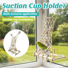 Parrot Hemp Rope Climbing Perch Bird Cage Suction Cup Net 34x25x12cm