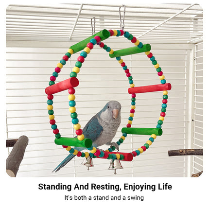 Parrot Swing Toy Bird Perch Stand for Birds Cage Toy Interactive Play Equipment