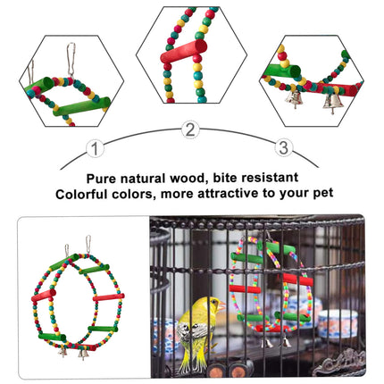 Parrot Swing Toy Bird Perch Stand for Birds Cage Toy Interactive Play Equipment