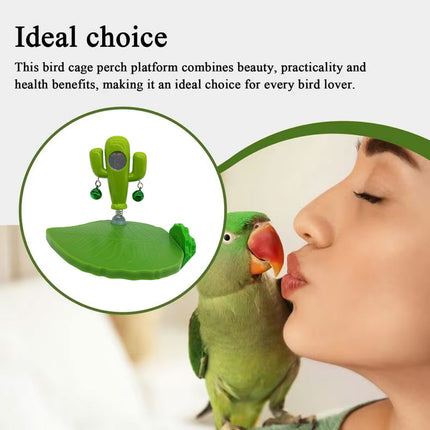 Parrot Bird Toy Cactus Shape with Bell Hanging Cage Toy for Pet Birds Play