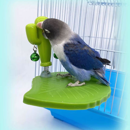 Parrot Bird Toy Cactus Shape with Bell Hanging Cage Toy for Pet Birds Play