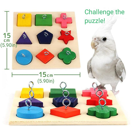 Parrot Training Toy 9 Grid Design Blocks Stimulate Intelligence For Parrots Bird