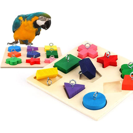 Parrot Training Toy 9 Grid Design Blocks Stimulate Intelligence For Parrots Bird