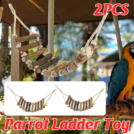 2 PCS Small Medium Parrot Toy Ladder Bridge for Budgie Cockatiel Bird Cage Play