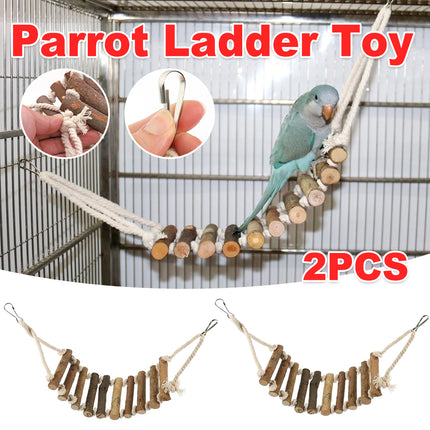 2 PCS Small Medium Parrot Toy Ladder Bridge for Budgie Cockatiel Bird Cage Play