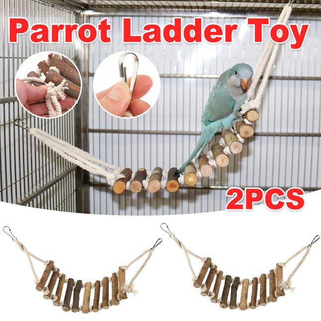 2 PCS Small Medium Parrot Toy Ladder Bridge for Budgie Cockatiel Bird Cage Play