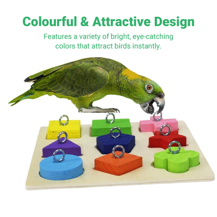 Parrot Training Toy 9 Grid Design Blocks Stimulate Intelligence For Parrots Bird