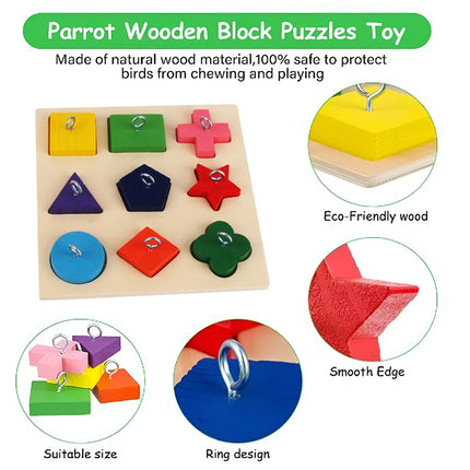 Parrot Training Toy 9 Grid Design Blocks Stimulate Intelligence For Parrots Bird
