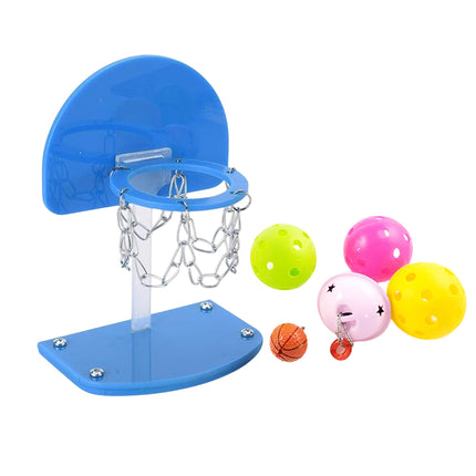 Parrot Interactive Training Toy Bird Shooting Mini Basket Pet Basketball Stand
