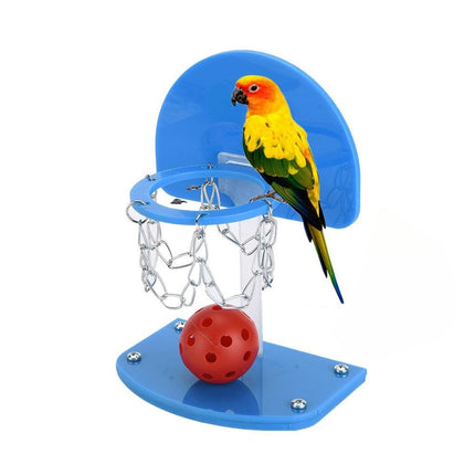Parrot Interactive Training Toy Bird Shooting Mini Basket Pet Basketball Stand