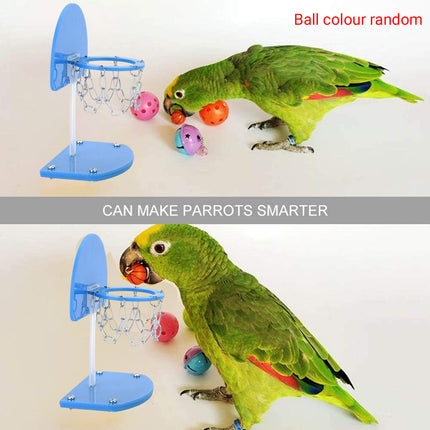 Parrot Interactive Training Toy Bird Shooting Mini Basket Pet Basketball Stand