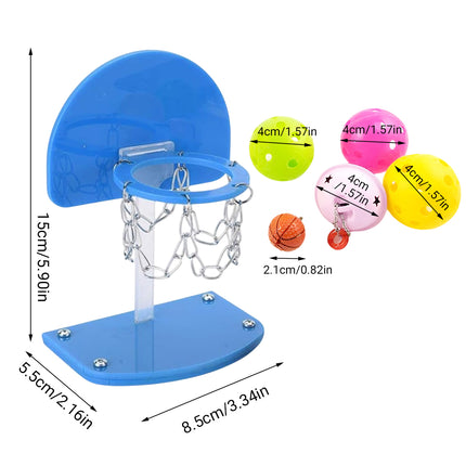 Parrot Interactive Training Toy Bird Shooting Mini Basket Pet Basketball Stand