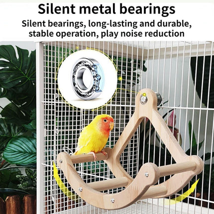 Parrot Wooden Running Wheel Toy Exercise Sport Toy for Parrots Birds Play