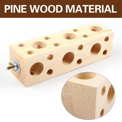 Parrot Chewing Wood Bird Drilling Toys Stand Station Stick for Pet Birds Play