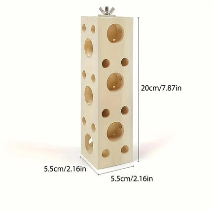 Parrot Chewing Wood Bird Drilling Toys Stand Station Stick for Pet Birds Play