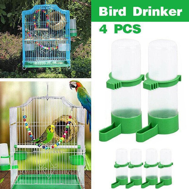 4Pcs/Set Drinker Food Feeder Water Clip For Cage Bird Parrot Cockatiel Budgie Au - Aimall