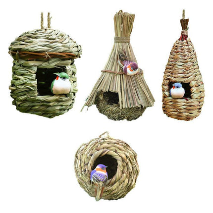 Qttie Bird Nest Breeding Box House Bed Cage Hut Cave Canary Finch Budgie Parrot
