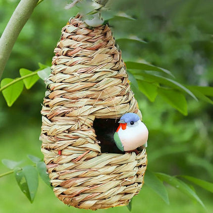 Qttie Bird Nest Breeding Box House Bed Cage Hut Cave Canary Finch Budgie Parrot