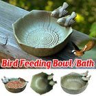 Ceramic Bird Bowl Feeder Dish Set Outdoor Garden Use Water Food Feeding Birds