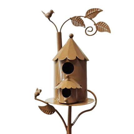 Birdhouse Garden Stakes Outdoor Yard Ornaments for Lawn and Garden Decoration