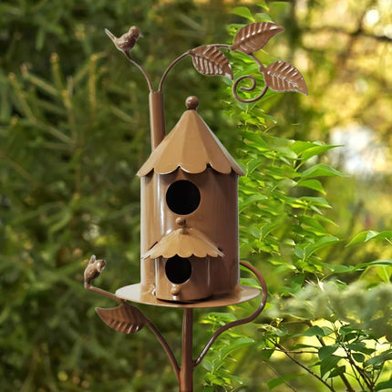 Birdhouse Garden Stakes Outdoor Yard Ornaments for Lawn and Garden Decoration