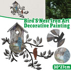 Metal Birdhouse Wall Decoration Iron Mural for Home Garden Outdoor Indoor Decor