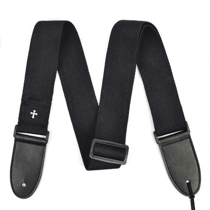 Black Guitar Strap Replacement Adjustable Nylon Belt Acoustic Electric Bass