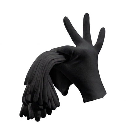 12 Pairs Cotton Work Gloves Breathable Knit L Black XL White