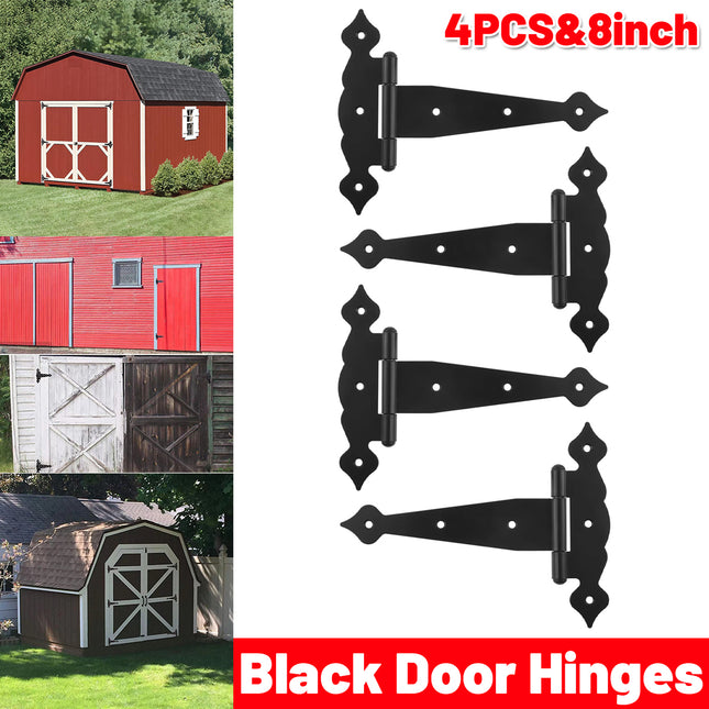 Shed Hinges 4PCS Heavy Duty Strap Hinge for Wooden Gate Barn Door Fence Hardware