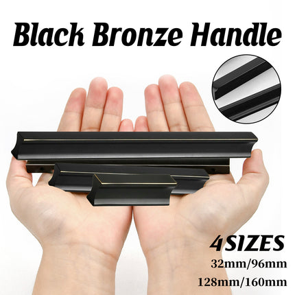 Pure Copper Handle North Black American Style for Closet Drawer Cabinet Door