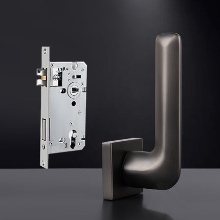 Room Door Lock Modern Style Black Bedroom Door Handle Interior Light Luxury
