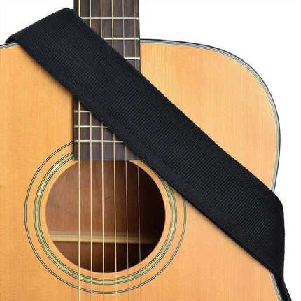 Black Guitar Strap Replacement Adjustable Nylon Belt Acoustic Electric Bass